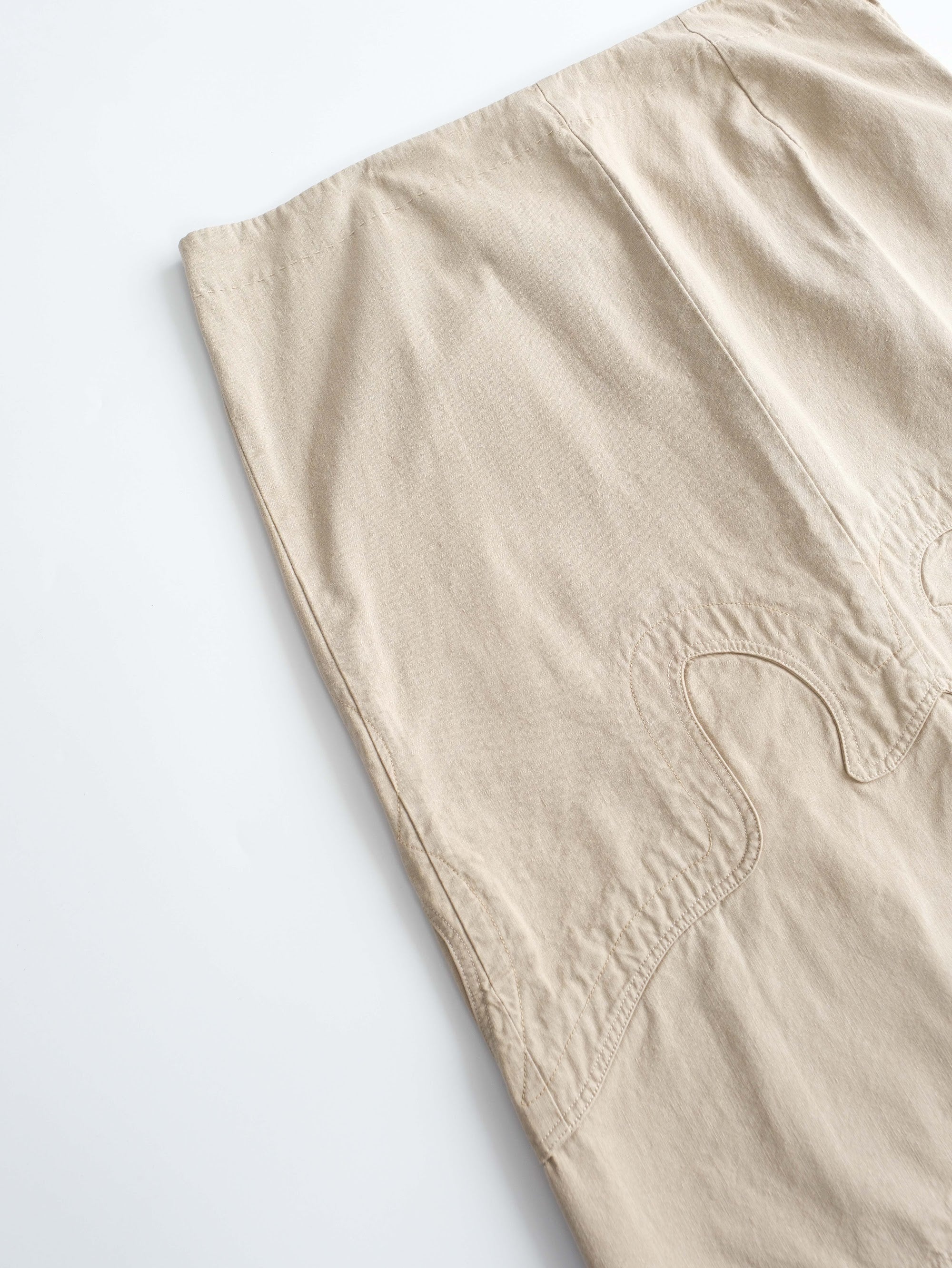 2000s MIU MIU EMBROIDERED BEIGE SKIRT