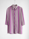 2000s YOHJI YAMAMOTO Y'S STRIPES PURPLE LS SHIRT