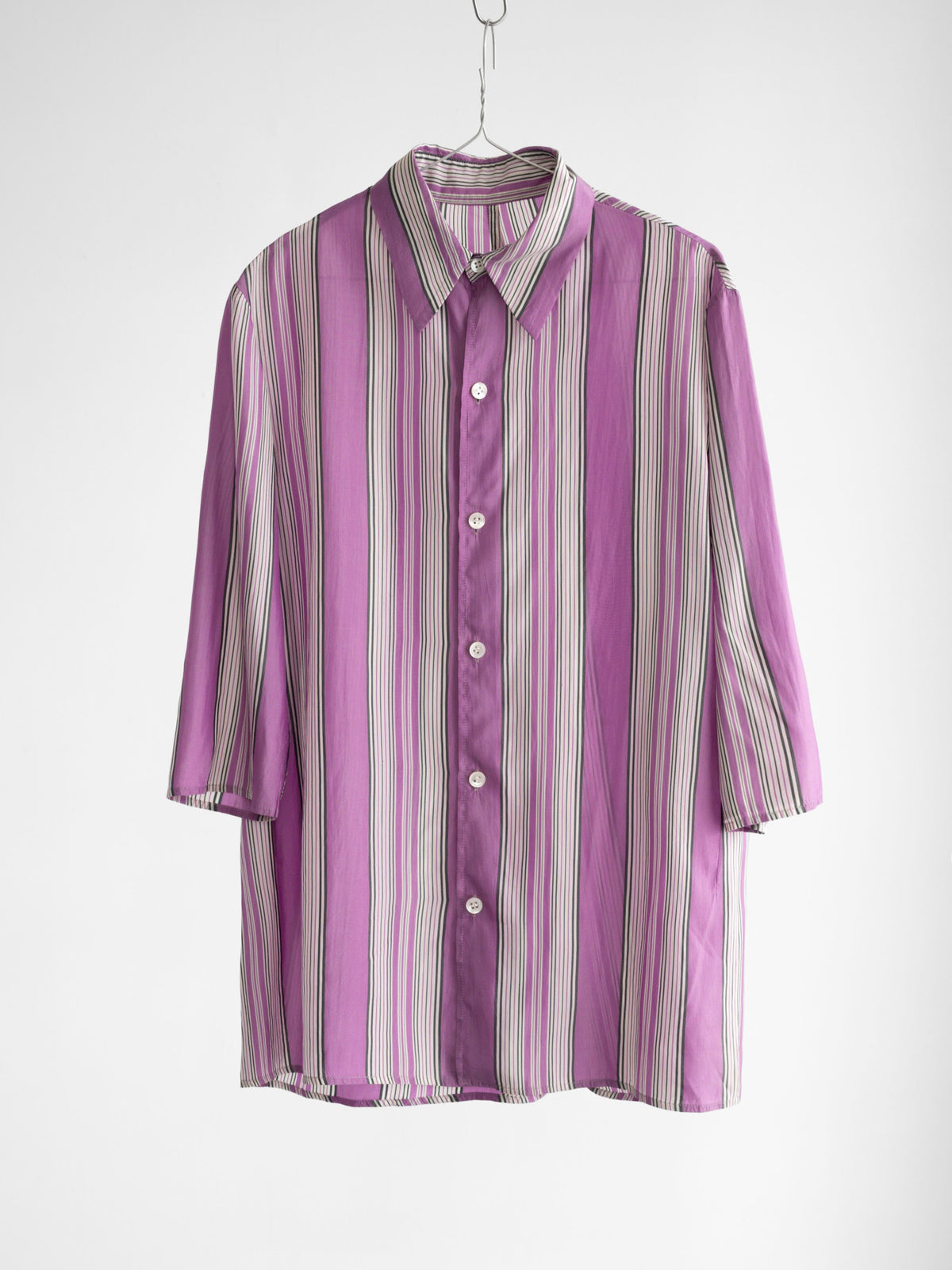 2000s YOHJI YAMAMOTO Y'S STRIPES PURPLE LS SHIRT