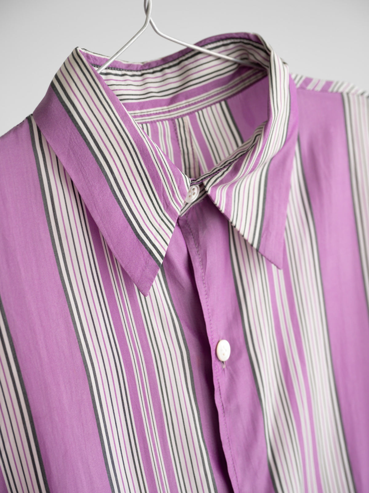 2000s YOHJI YAMAMOTO Y'S STRIPES PURPLE LS SHIRT
