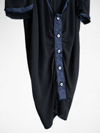 2001 PRADA BLACK SILK RUFFLE SS SHIRT