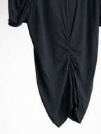 2001 PRADA BLACK SILK RUFFLE SS SHIRT