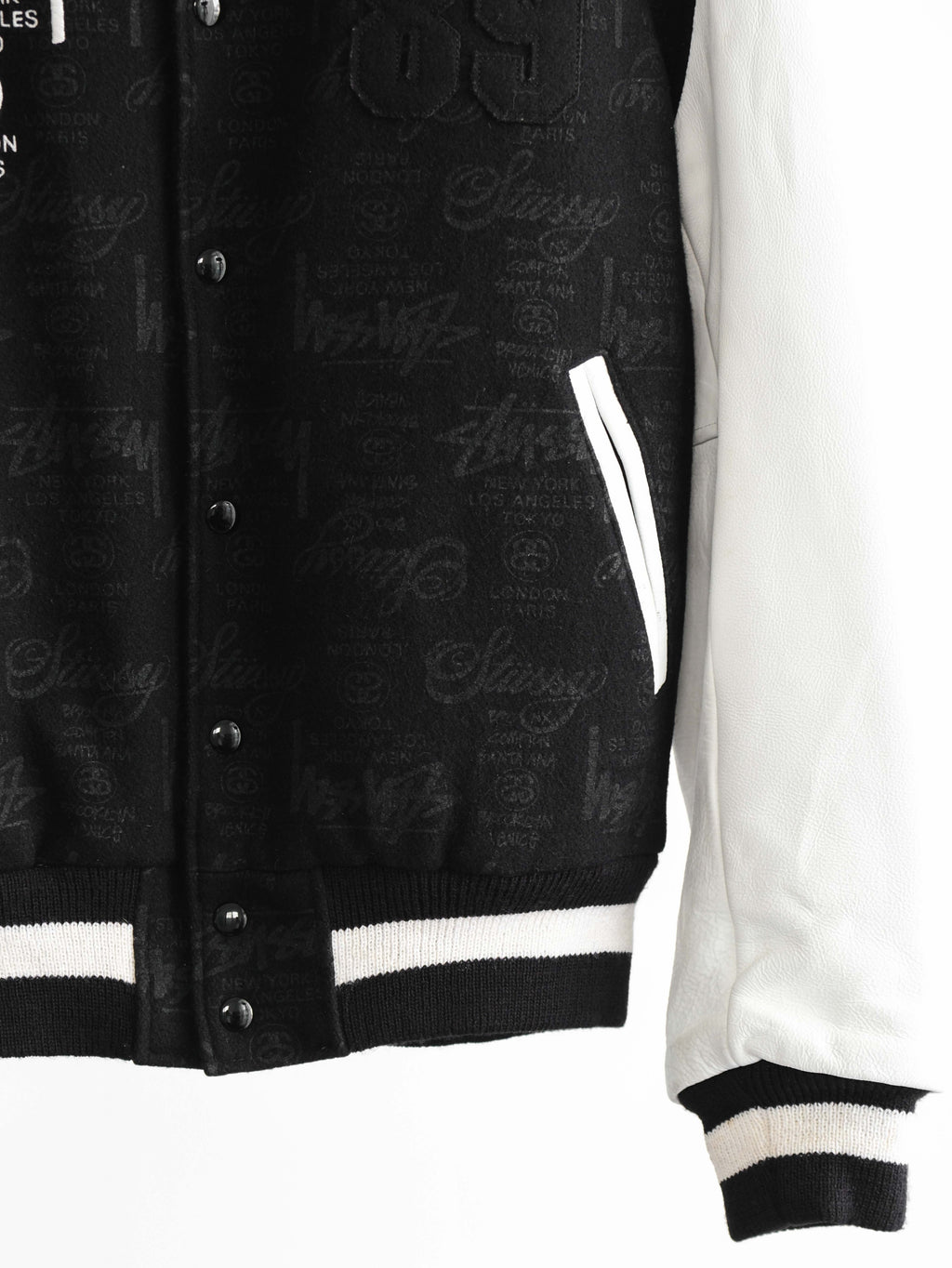 2006 LAC BLACK STUSSY GEAR "89" 25 ANNIVERSARY VARSITY  JACKET SIZE L