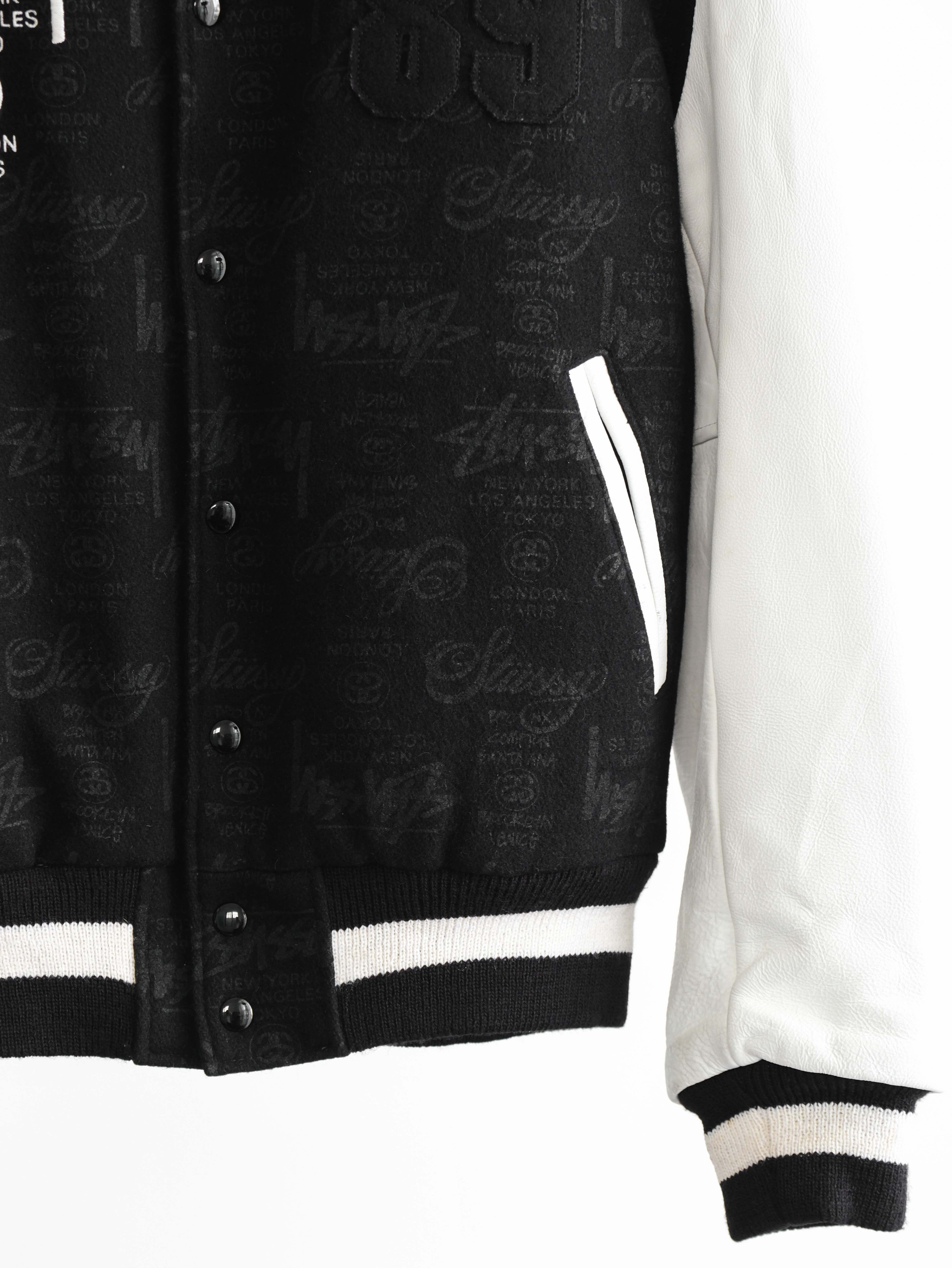 2006 LAC BLACK STUSSY GEAR "89" 25 ANNIVERSARY VARSITY  JACKET SIZE L