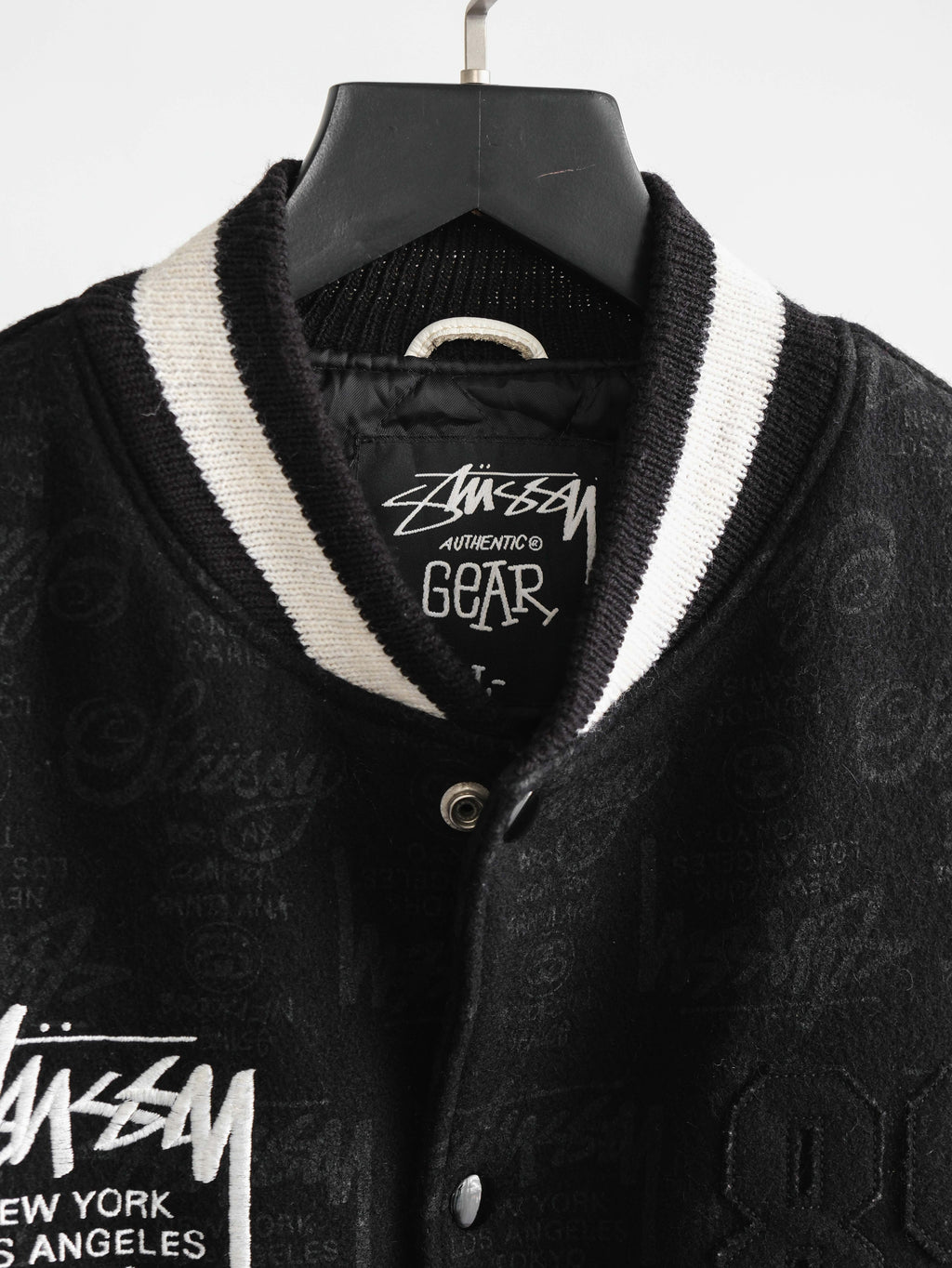 2006 LAC BLACK STUSSY GEAR "89" 25 ANNIVERSARY VARSITY  JACKET SIZE L