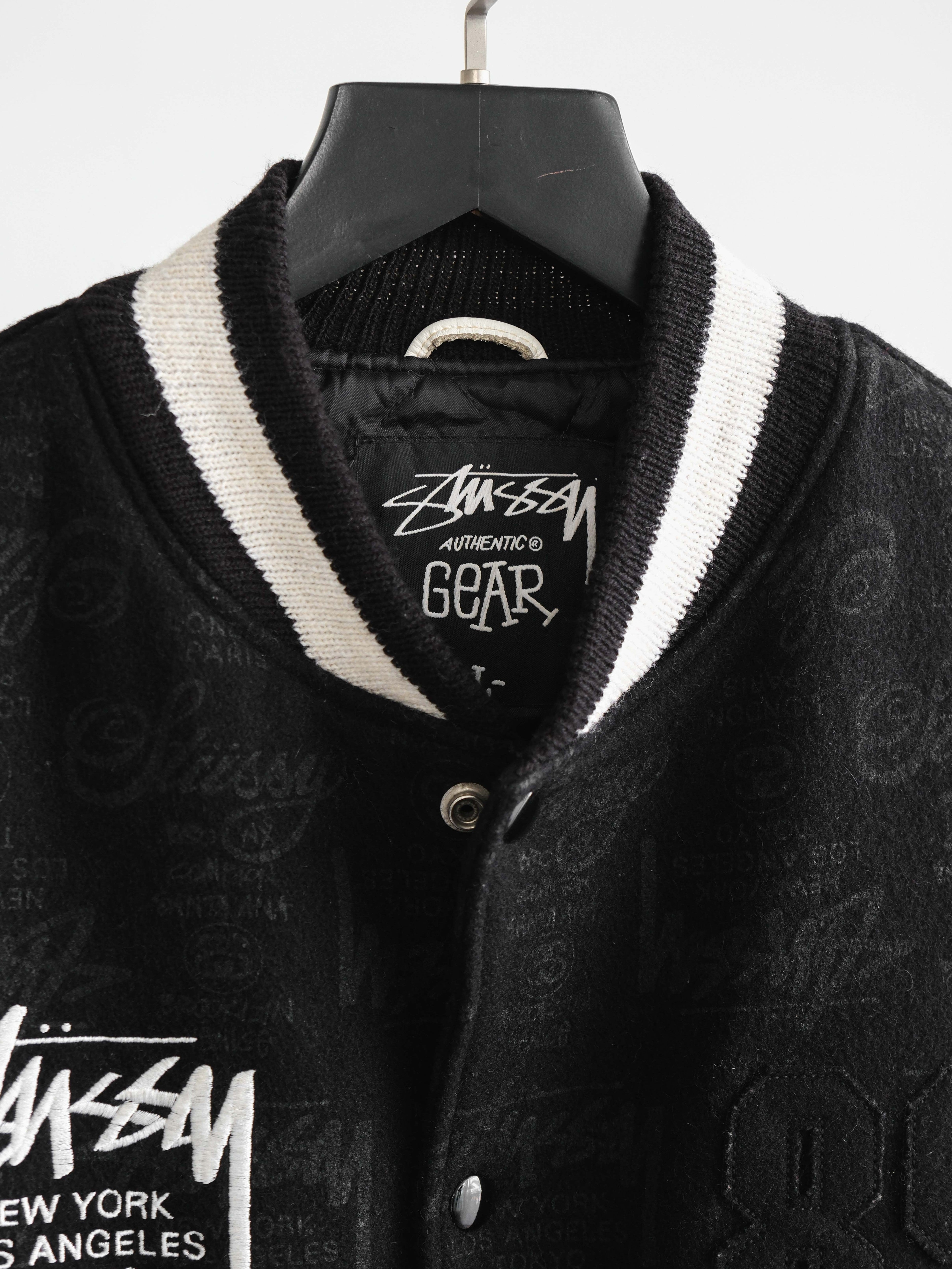 2006 LAC BLACK STUSSY GEAR "89" 25 ANNIVERSARY VARSITY  JACKET SIZE L