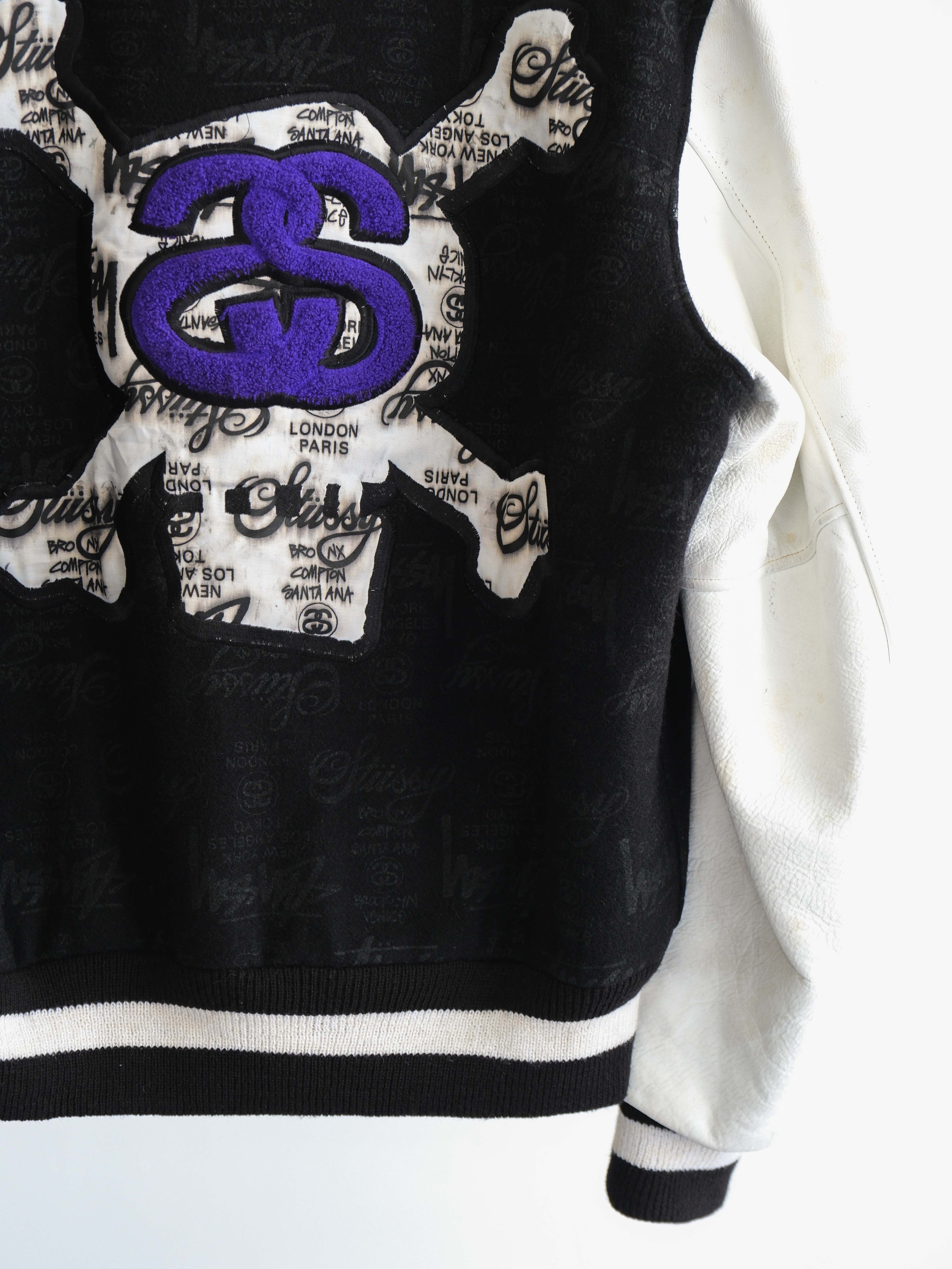 2006 LAC BLACK STUSSY GEAR "89" 25 ANNIVERSARY VARSITY  JACKET SIZE L