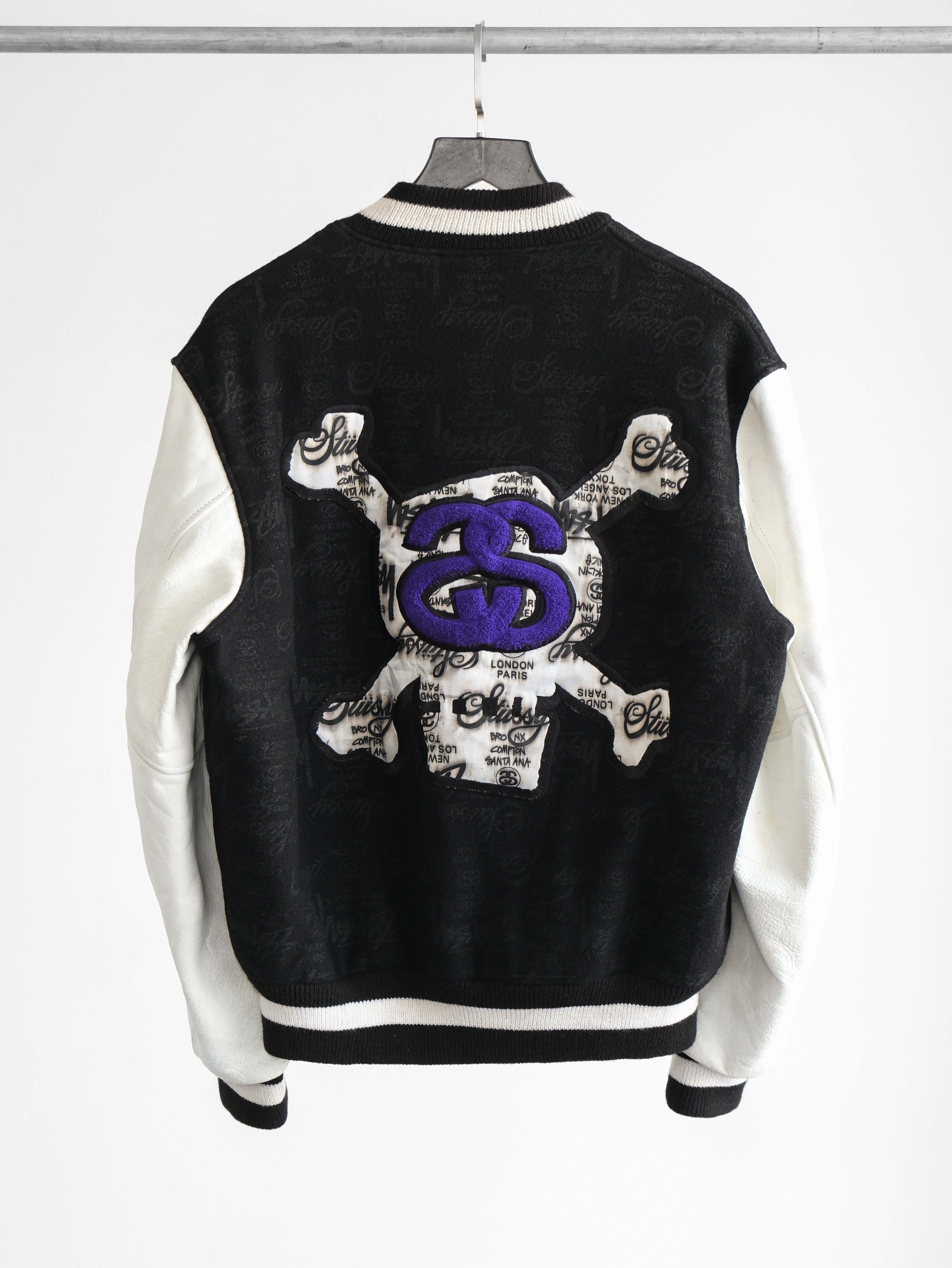 2006 LAC BLACK STUSSY GEAR "89" 25 ANNIVERSARY VARSITY  JACKET SIZE L