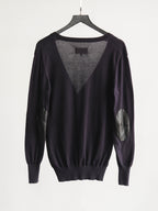 2010s MAISON MARGIELA CROCHET / KNIT BLACK PATCHWORK CARDIGAN