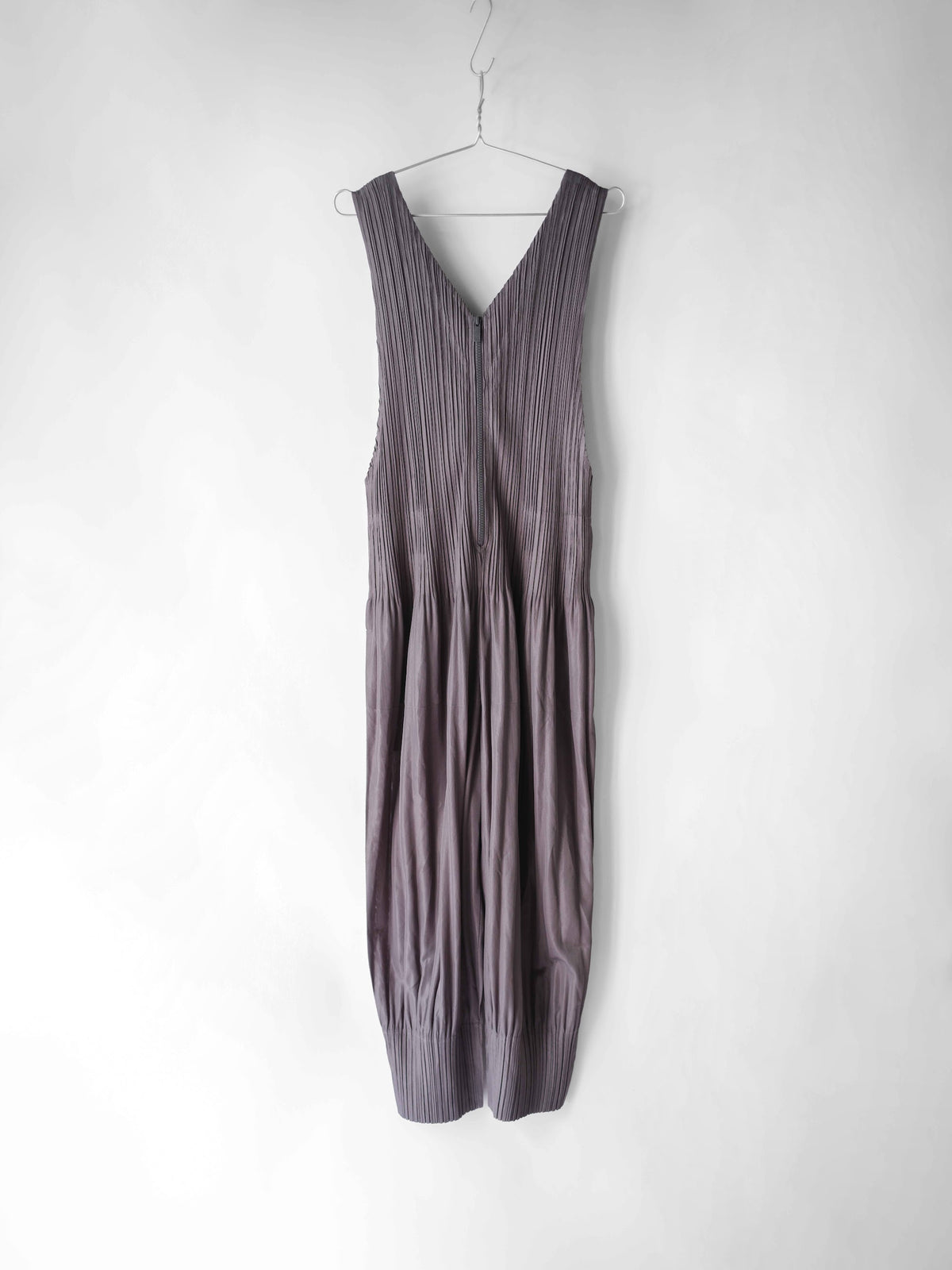2015 ISSEY MIYAKE PLEATSPLEASE PLEATED GREY OVERALL JUMPSUIT