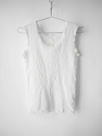 2019 ISSEY MIYAKE ME CRUSHED PLEATS WHITE TANK TOP