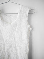 2019 ISSEY MIYAKE ME CRUSHED PLEATS WHITE TANK TOP