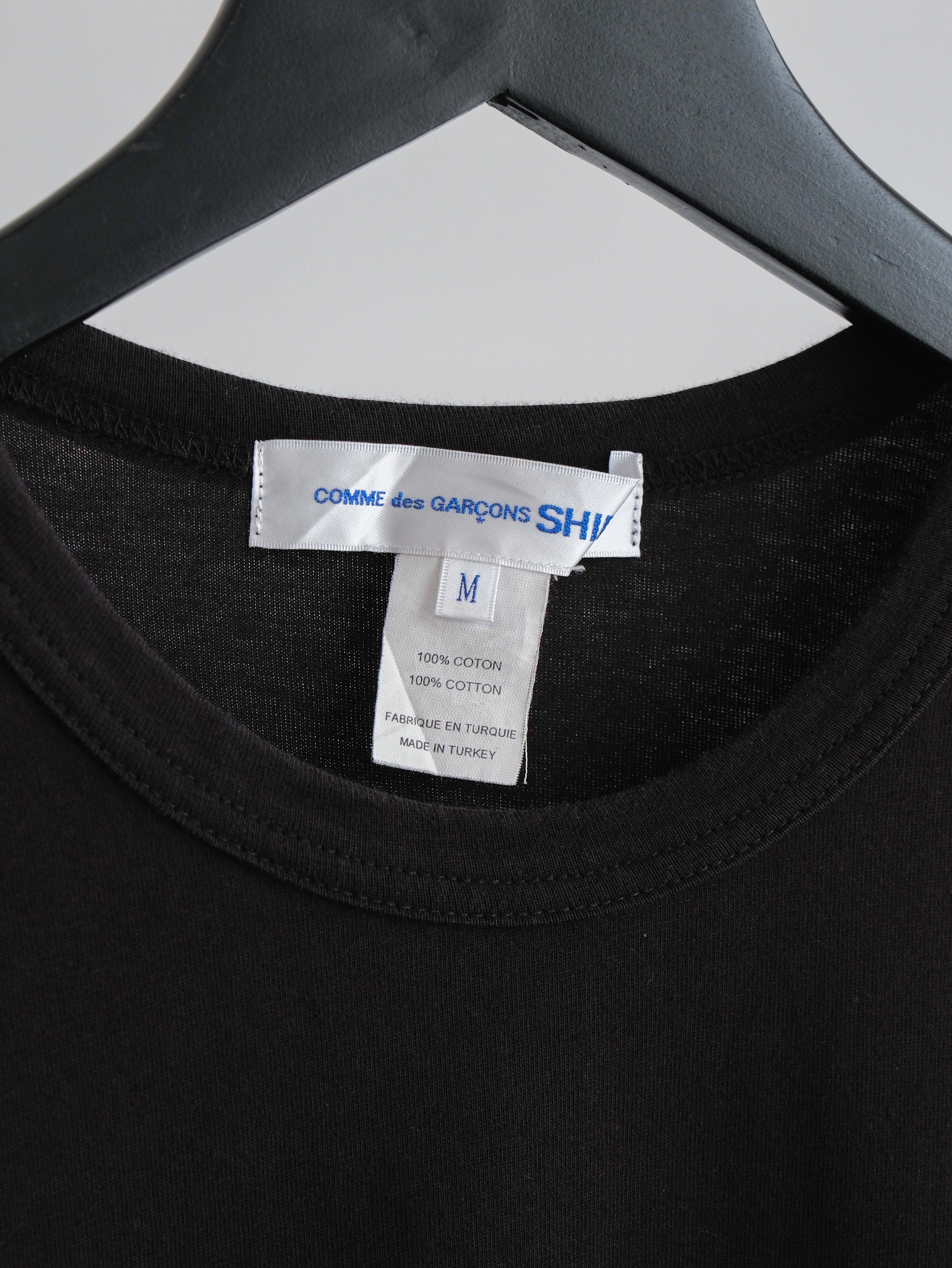 2021 COMME DES GARÇONS BLACK "SHIRT" COLLAB CHRISTIAN MARCLAY T-SHIRT