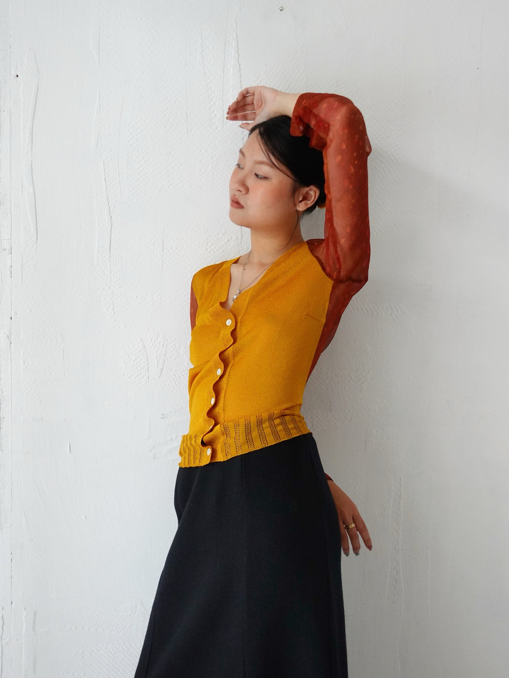 1990s DRIES VAN NOTEN LACE BROWN CARDIGAN