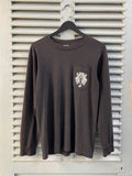 1990s CHROME HEARTS BLACK DOUBLE FLORAL LS T-SHIRT
