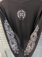 1990s CHROME HEARTS BLACK DOUBLE FLORAL LS T-SHIRT