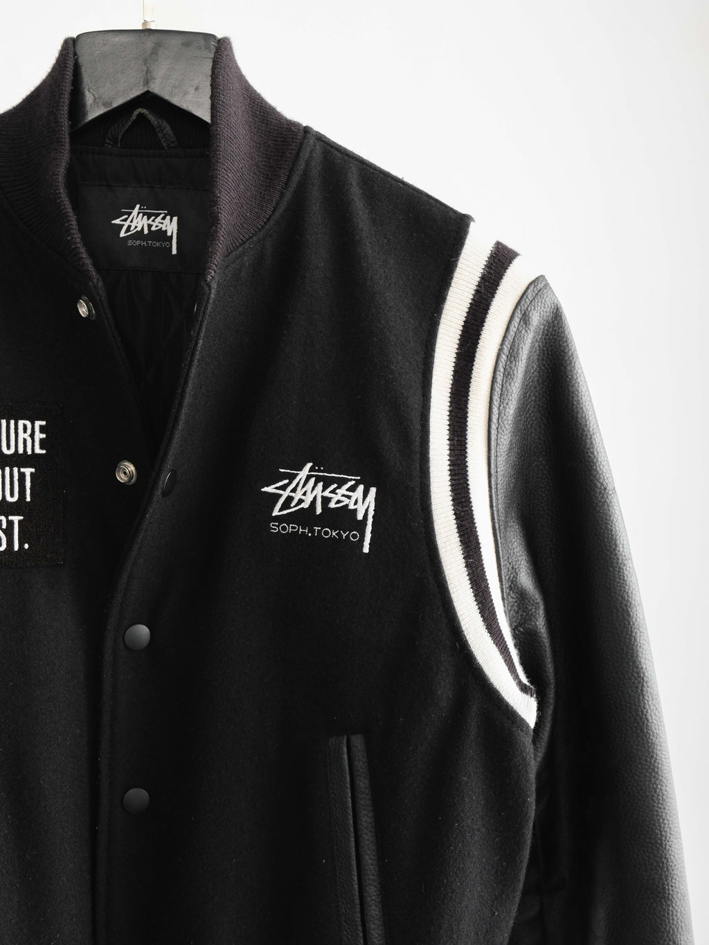 SS16 LAC BLACK STUSSY X SOPHNET TOKYO 16TH ANNIVERSARY VARSITY JACKET