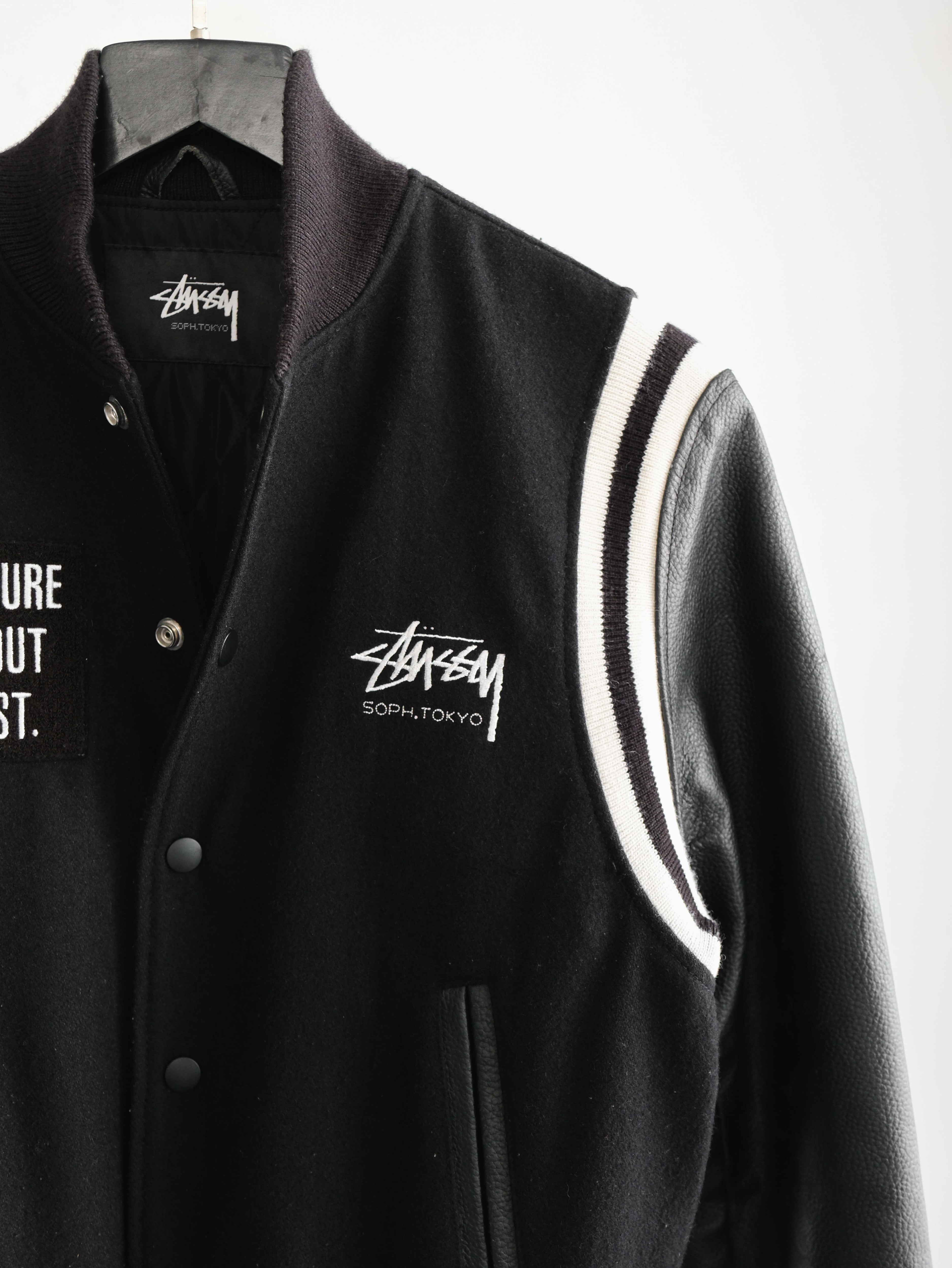 SS16 LAC BLACK STUSSY X SOPHNET TOKYO 16TH ANNIVERSARY VARSITY JACKET