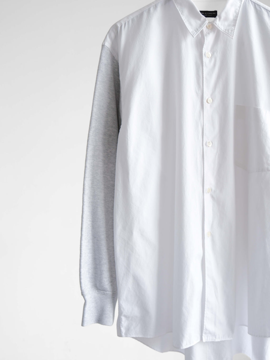 AD1993 CDG PATCHWORK WHITE HOMME PLUS/ FLEECE SLEEVE LS SHIRT