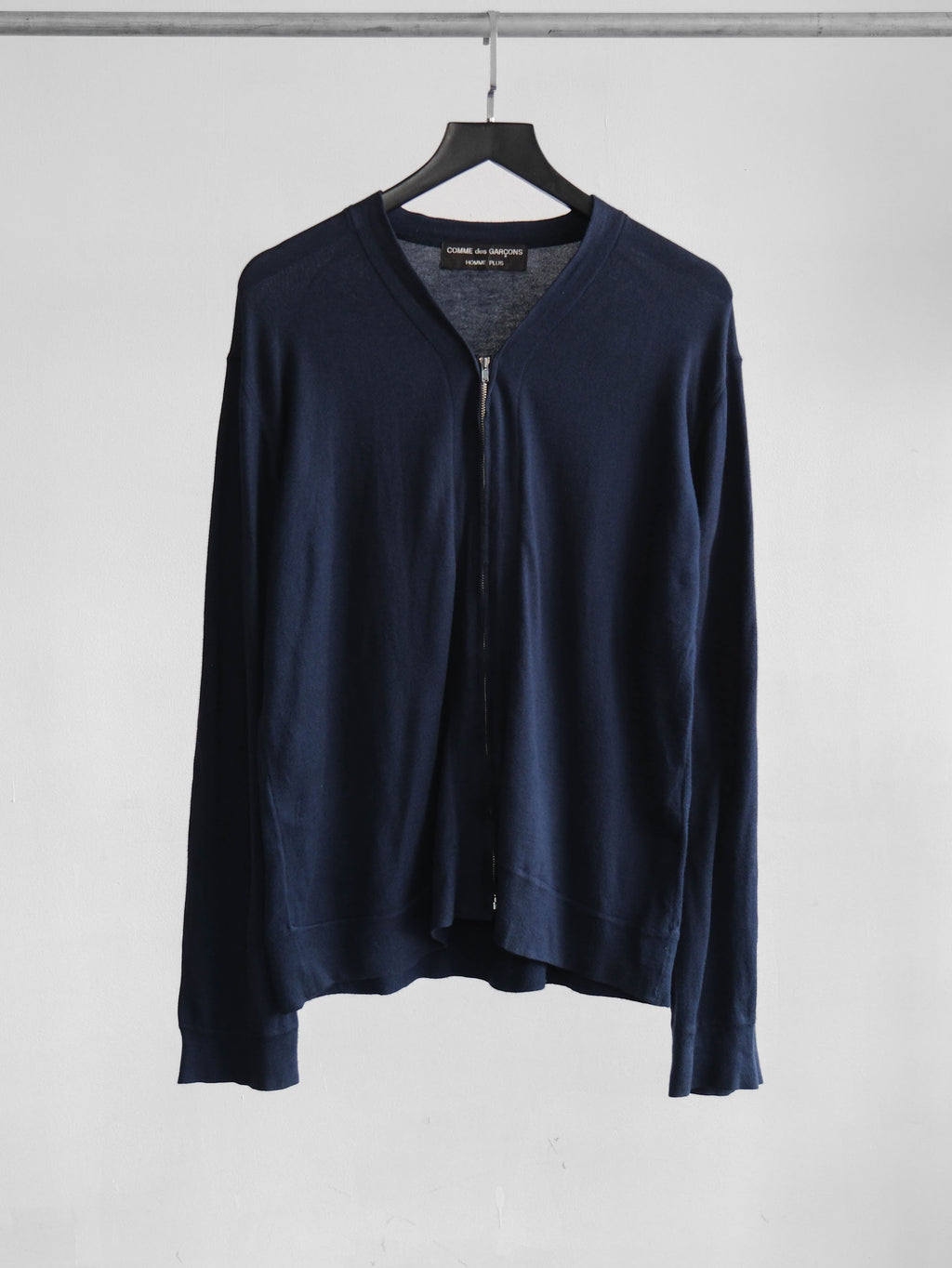 AD1997 CDG CROCHET / KNIT NAVY HOMME PLUS/ ZIP CARDIGAN