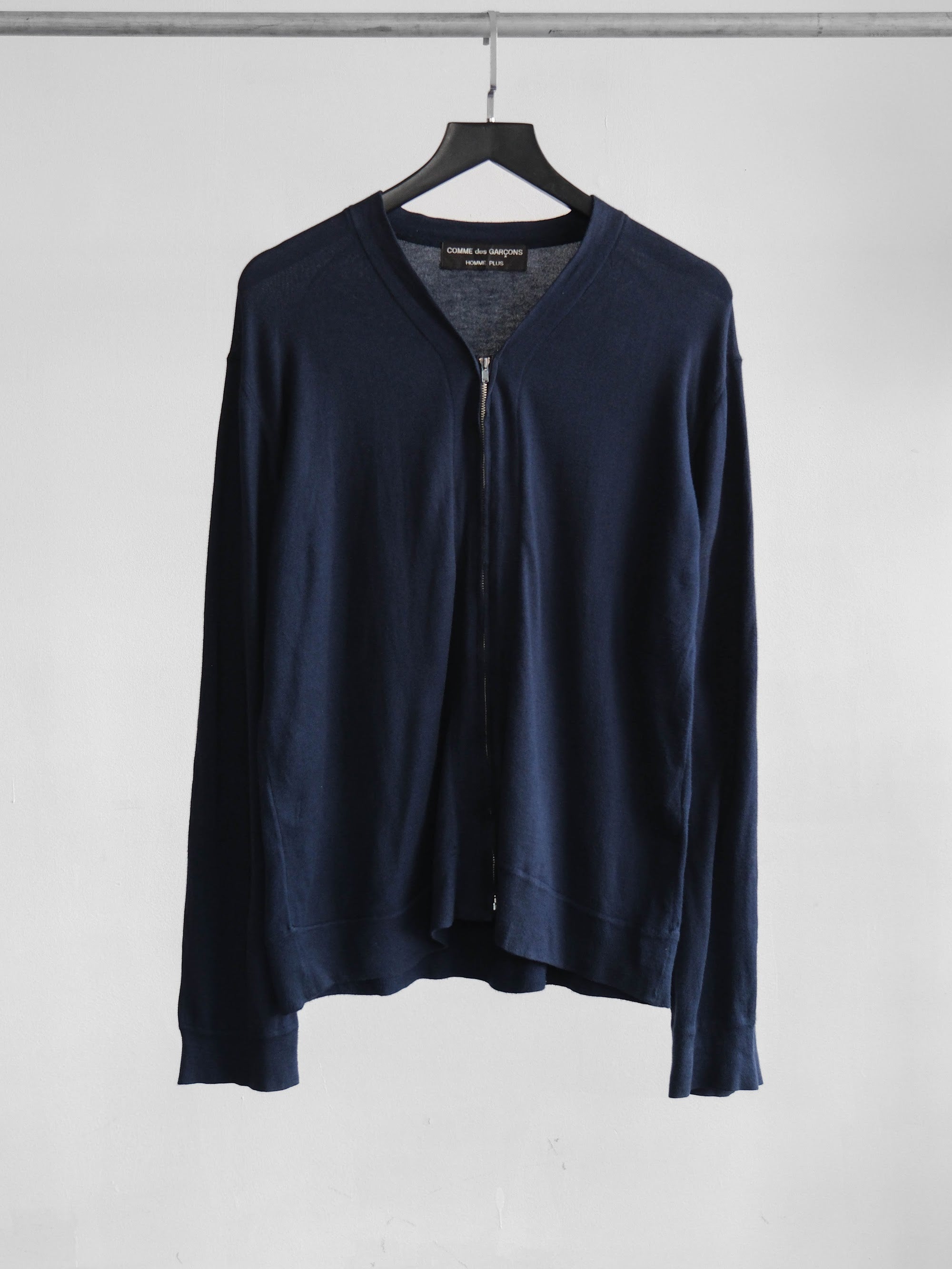 AD1997 CDG CROCHET / KNIT NAVY HOMME PLUS/ ZIP CARDIGAN