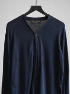 AD1997 CDG CROCHET / KNIT NAVY HOMME PLUS/ ZIP CARDIGAN