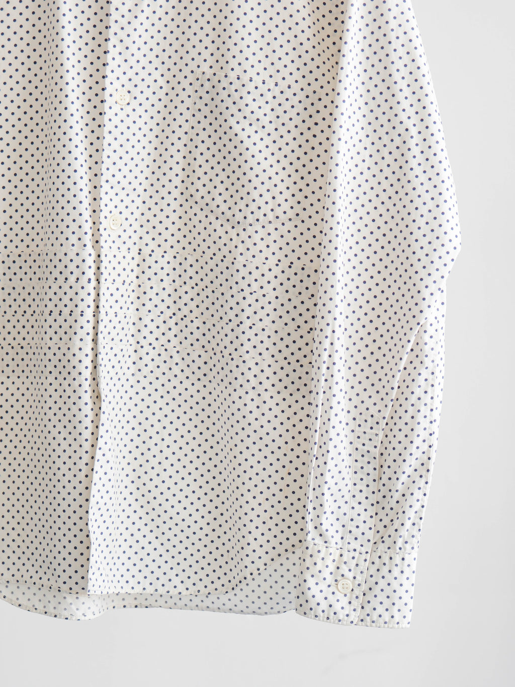 AD2000 CDG POLKA DOTS WHITE ROBE DE CHAMBRE LS SHIRT