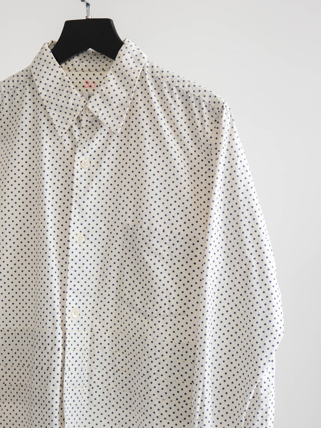 AD2000 CDG POLKA DOTS WHITE ROBE DE CHAMBRE LS SHIRT