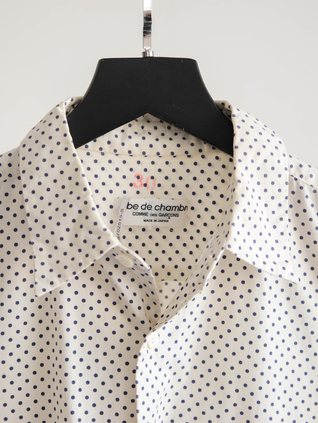 AD2000 CDG POLKA DOTS WHITE ROBE DE CHAMBRE LS SHIRT