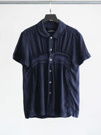 AD2002 CDG EMBROIDERED NAVY TRICOT SS SHIRT