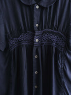 AD2002 CDG EMBROIDERED NAVY TRICOT SS SHIRT