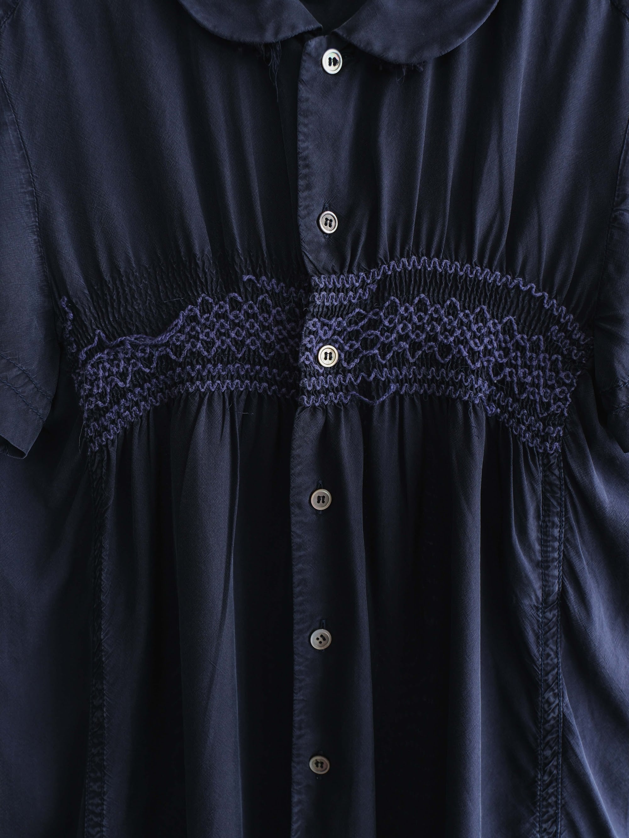 AD2002 CDG EMBROIDERED NAVY TRICOT SS SHIRT