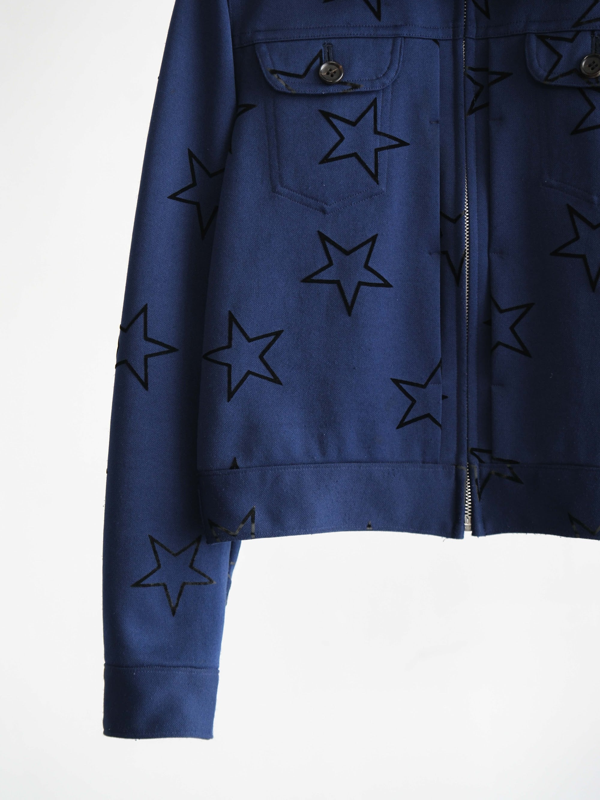 AD2003 CDG POLKA DOTS NAVY ROBE DE CHAMBRE "STAR" JACKET