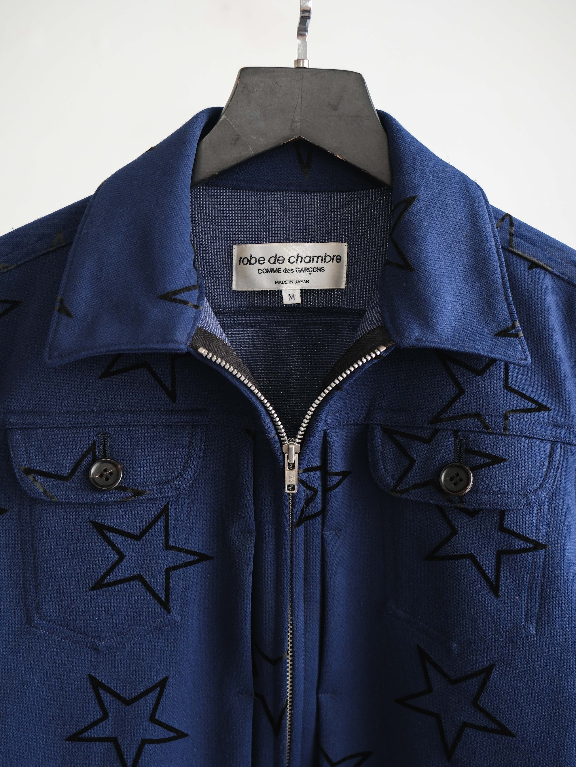 AD2003 CDG POLKA DOTS NAVY ROBE DE CHAMBRE "STAR" JACKET