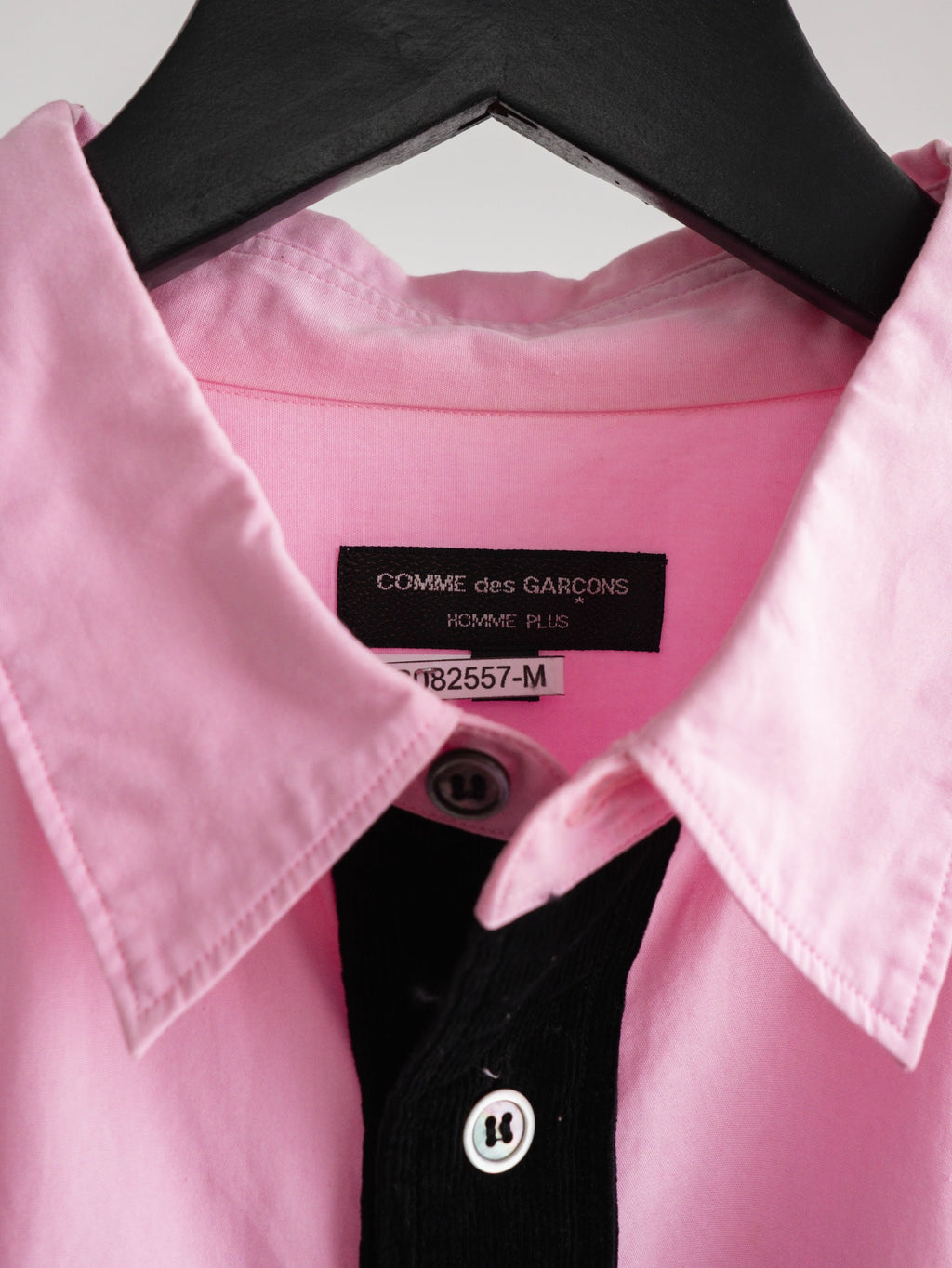 AD2004 CDG PINK HOMME PLUS/ CORDUROY LINE BUTTON LS SHIRT