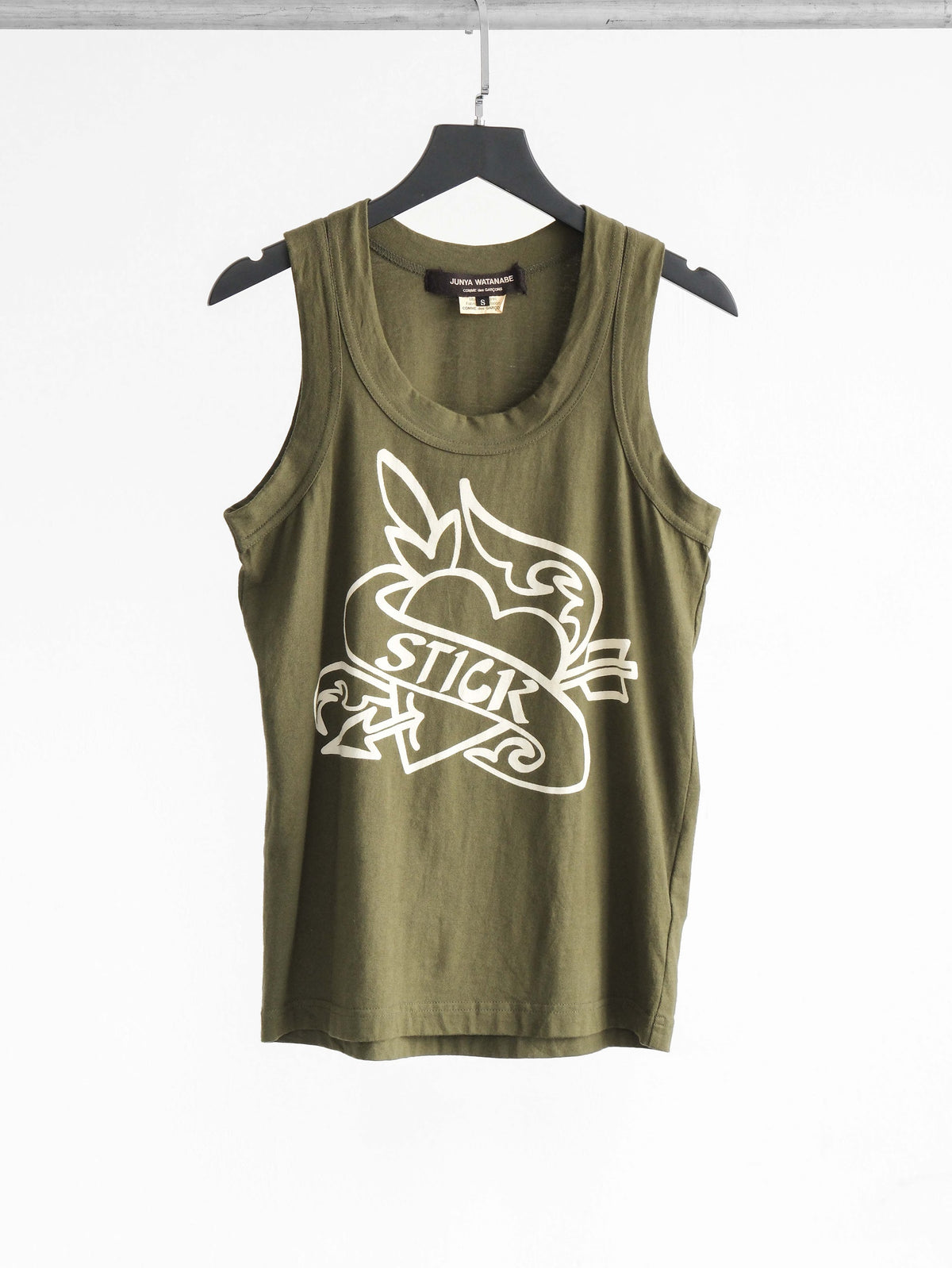 AD2006 CDG GREEN JUNYA WATANABE/ HEART STICK TANK TOP