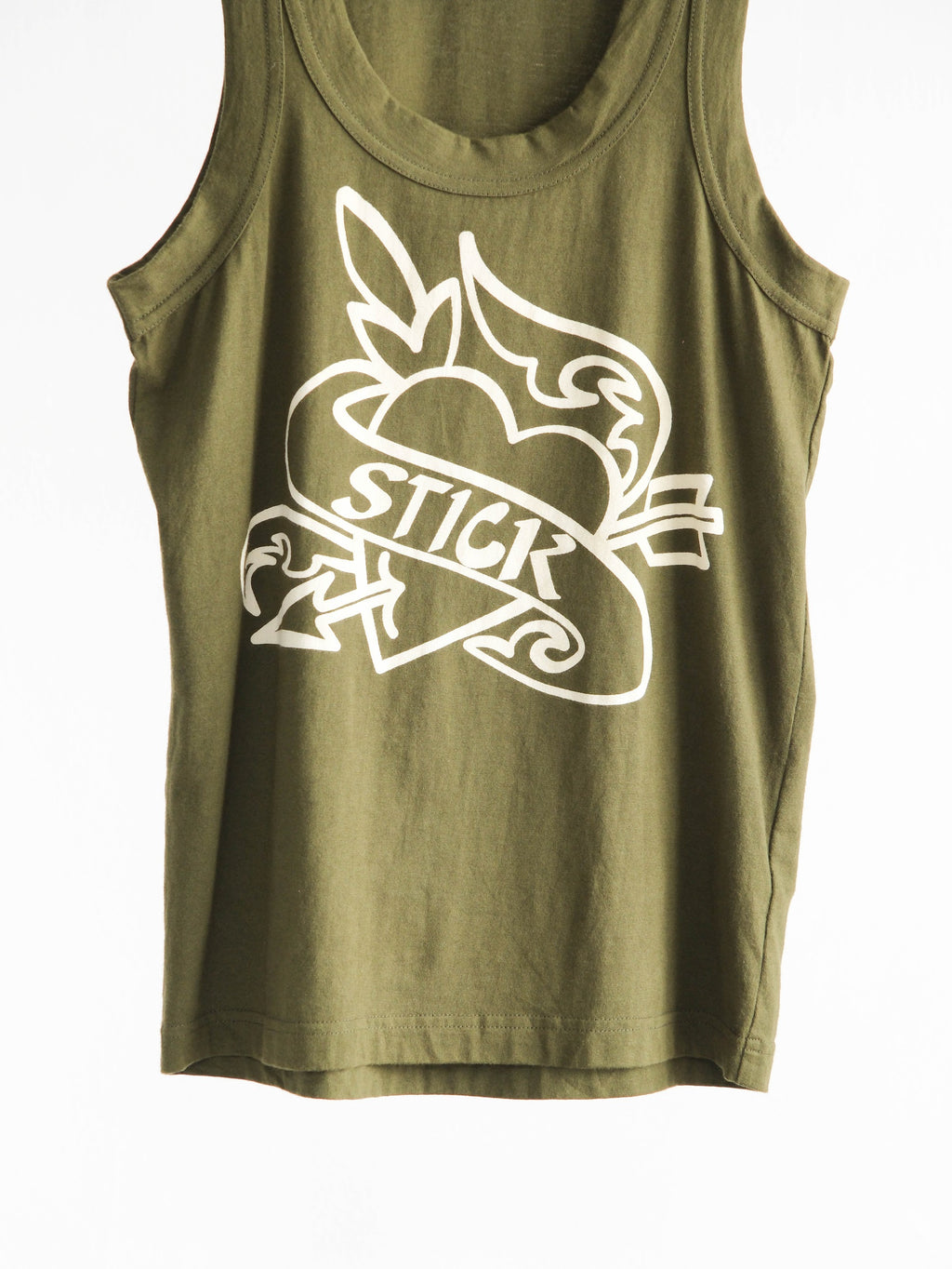 AD2006 CDG GREEN JUNYA WATANABE/ HEART STICK TANK TOP