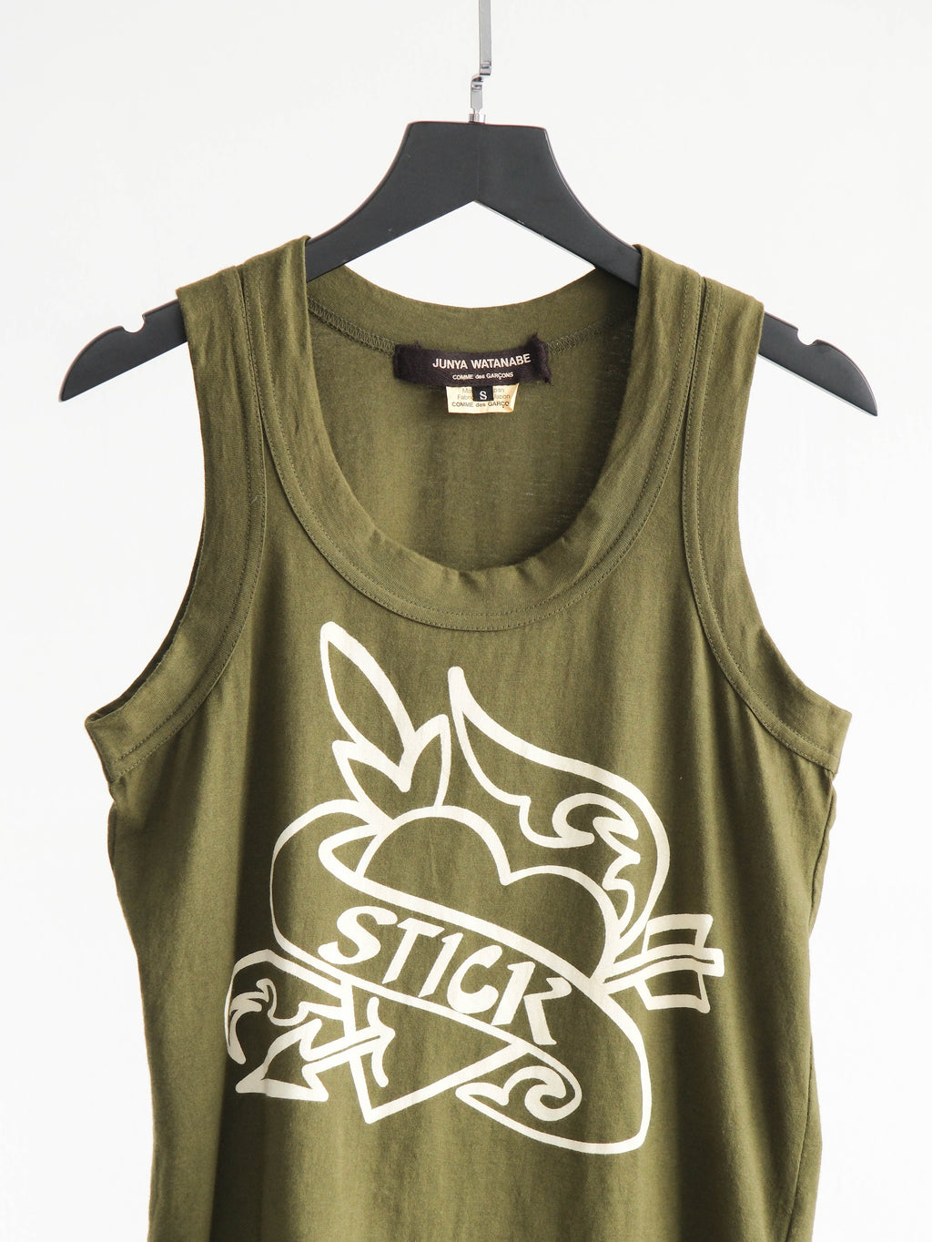 AD2006 CDG GREEN JUNYA WATANABE/ HEART STICK TANK TOP