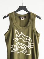 AD2006 CDG GREEN JUNYA WATANABE/ HEART STICK TANK TOP