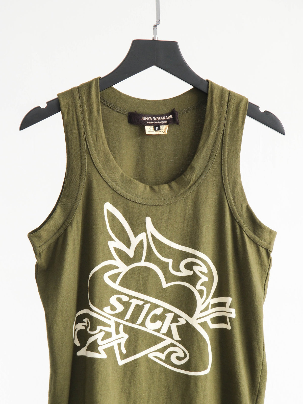 AD2006 CDG GREEN JUNYA WATANABE/ HEART STICK TANK TOP