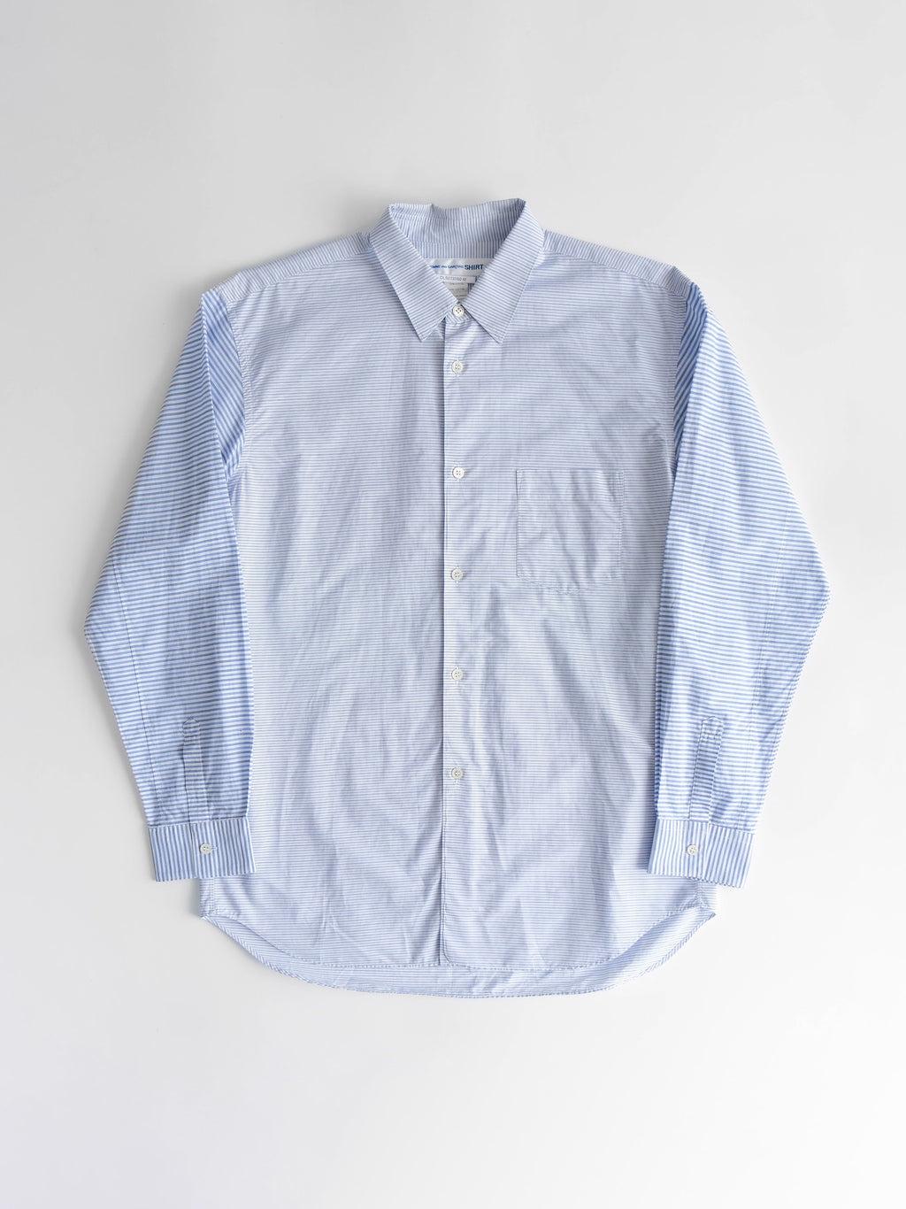AD2010 CDG STRIPES BLUE SHIRT "DIFFERENT STRIPED SLEEVE" LS SHIRT