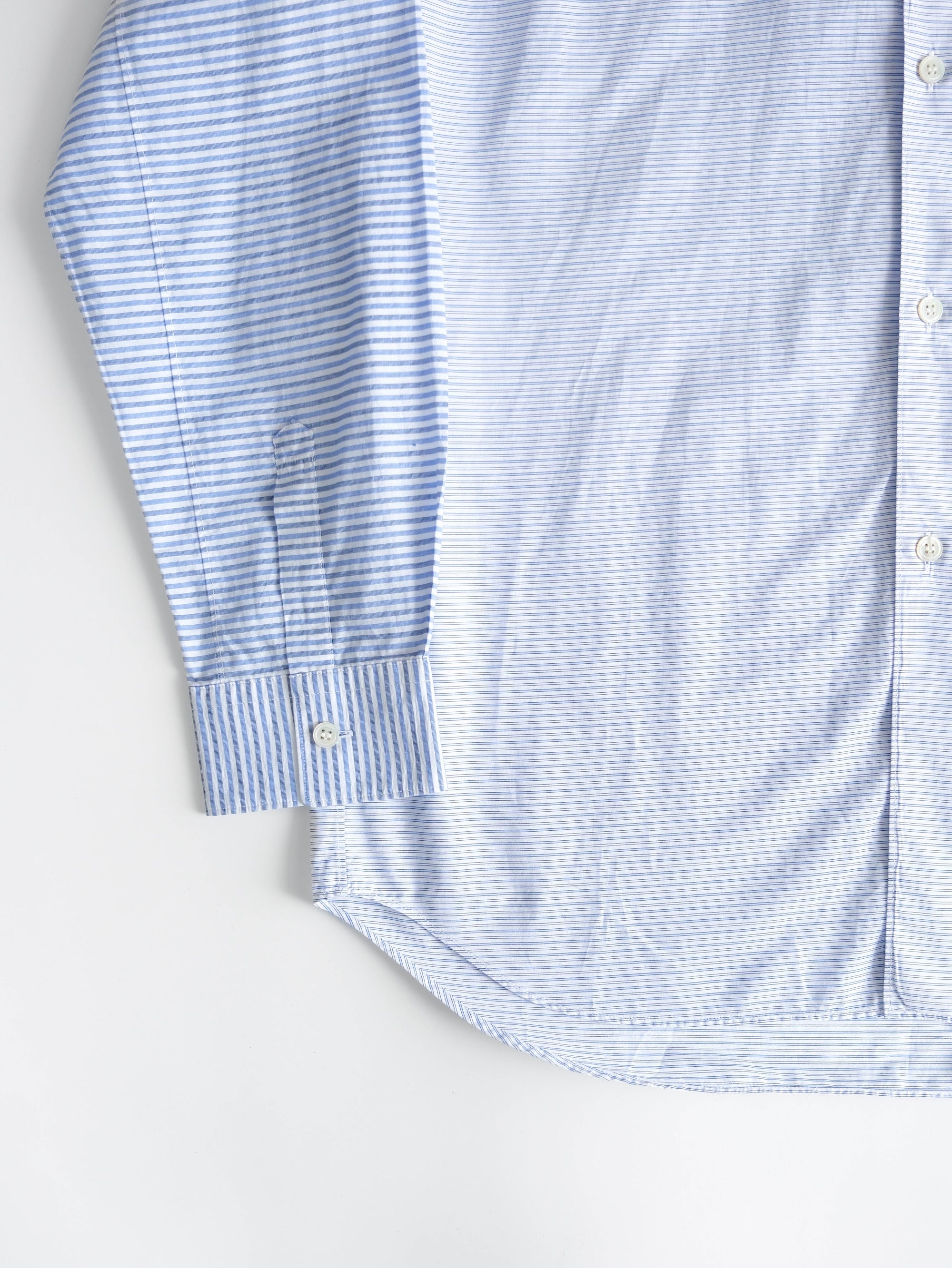 AD2010 CDG STRIPES BLUE SHIRT "DIFFERENT STRIPED SLEEVE" LS SHIRT