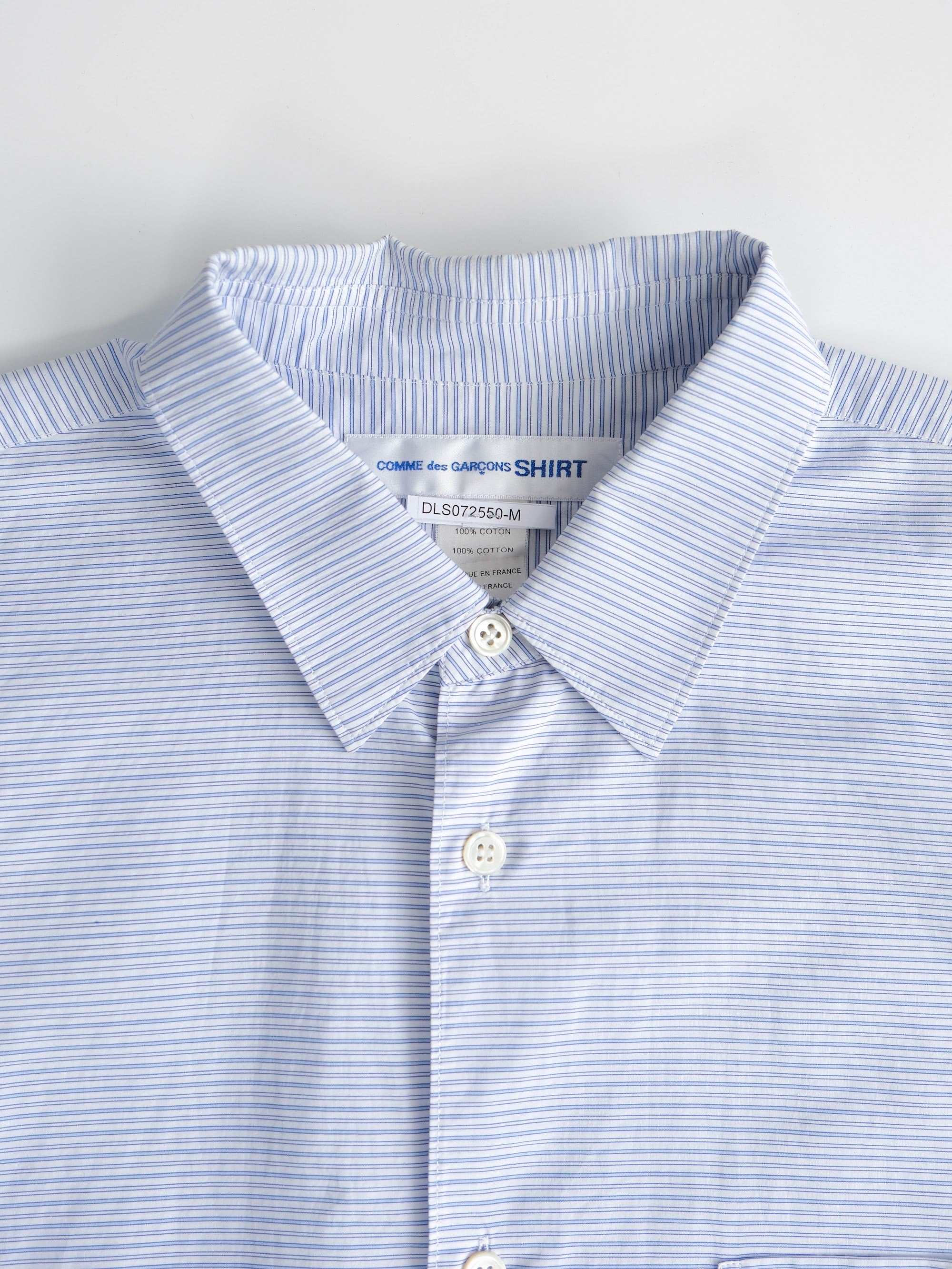 AD2010 CDG STRIPES BLUE SHIRT "DIFFERENT STRIPED SLEEVE" LS SHIRT