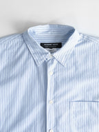 AD2015 CDG STRIPES WHITE PATCHWORK DENIM SLEEVE/ HOMME DEUX LS SHIRT