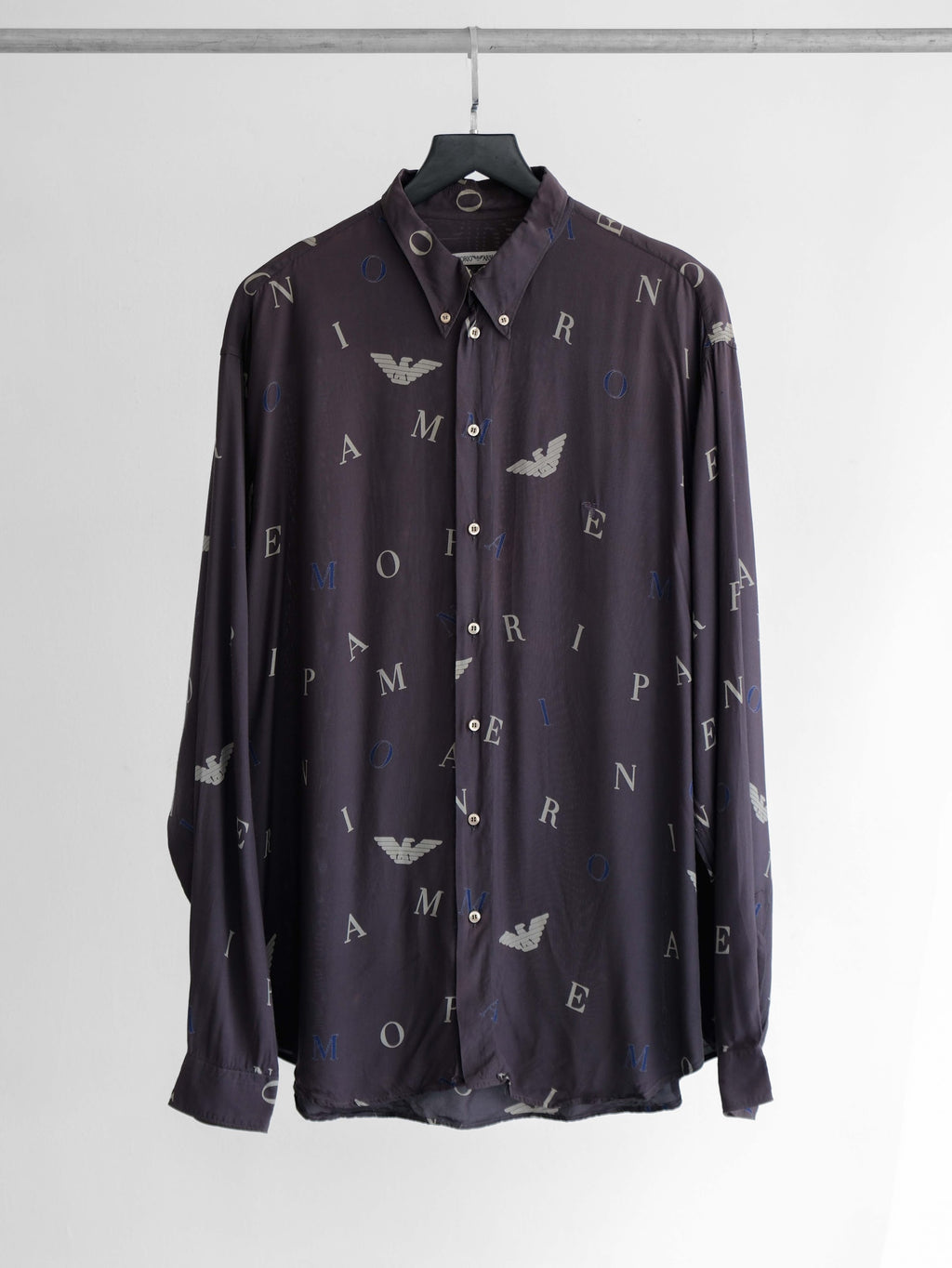 ARMANI BROWN EMPORIO RAYON LS SHIRT