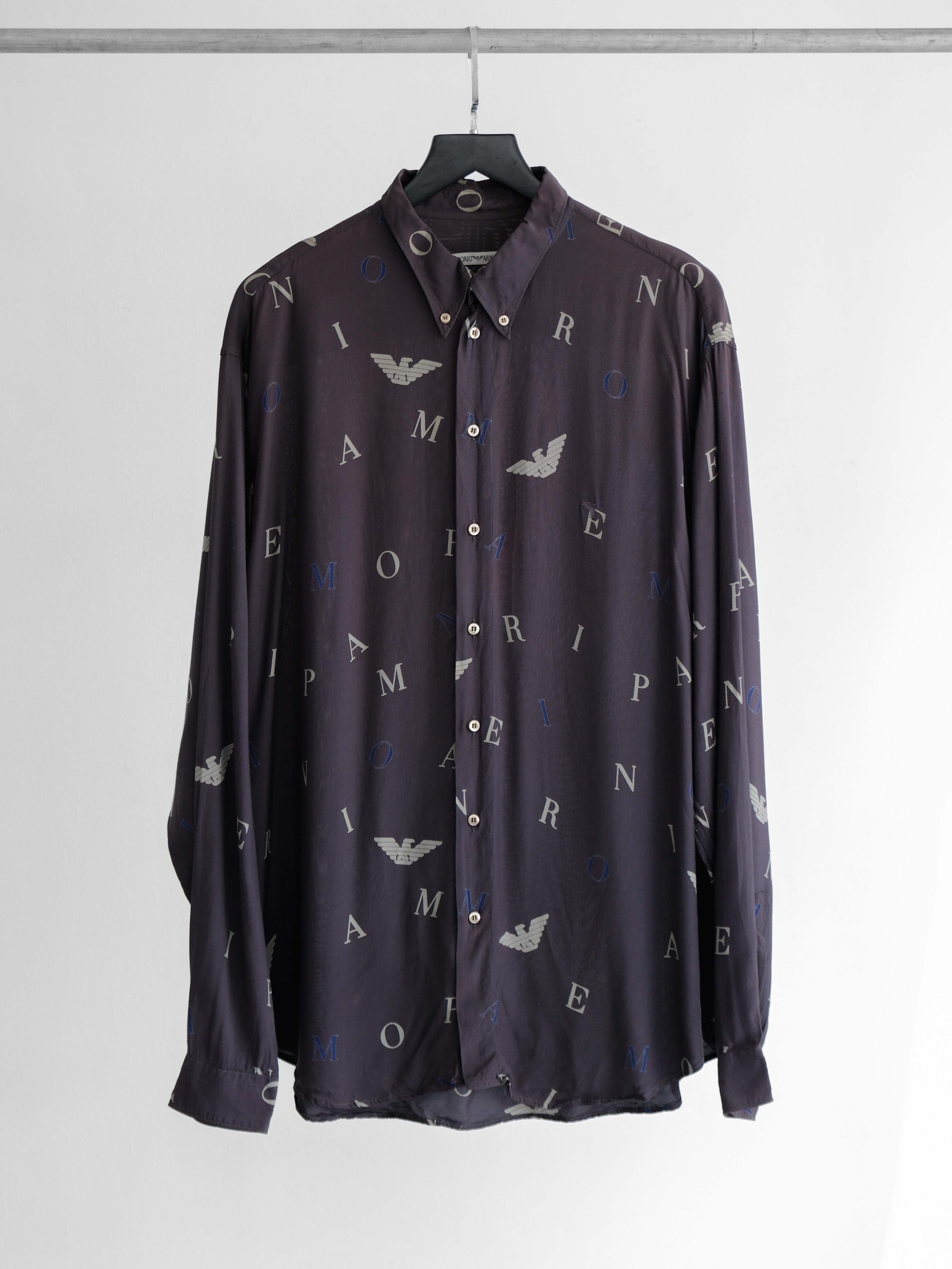ARMANI BROWN EMPORIO RAYON LS SHIRT