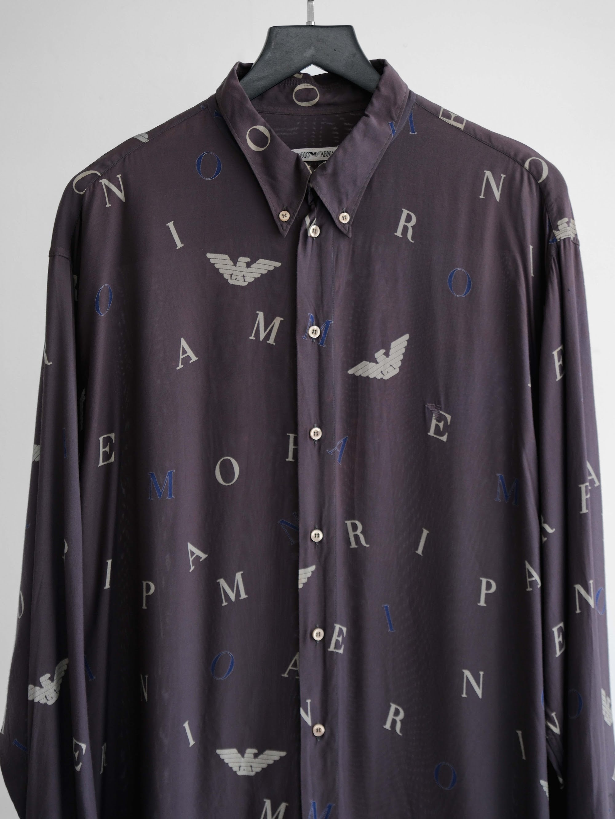 ARMANI BROWN EMPORIO RAYON LS SHIRT