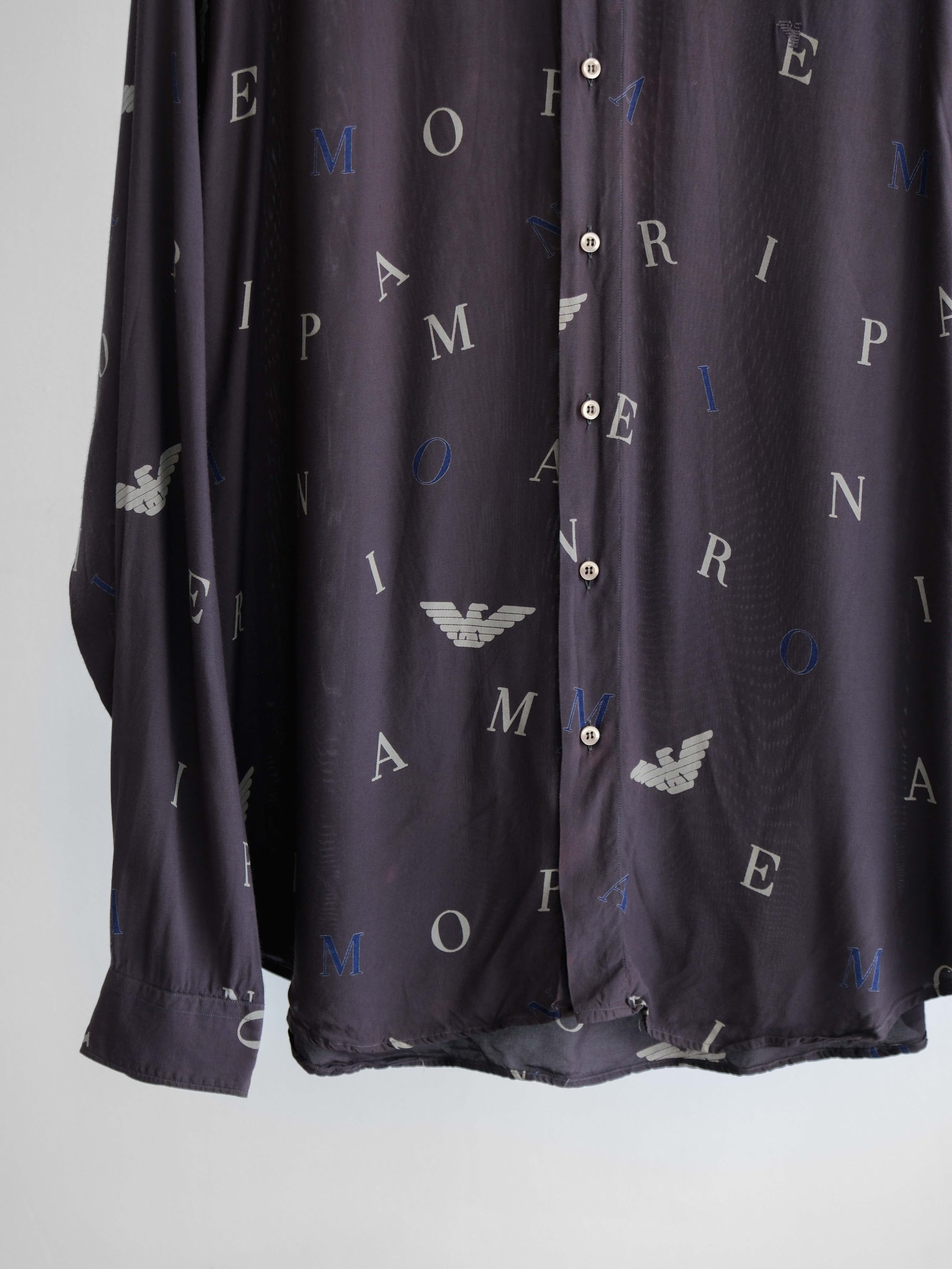 ARMANI BROWN EMPORIO RAYON LS SHIRT