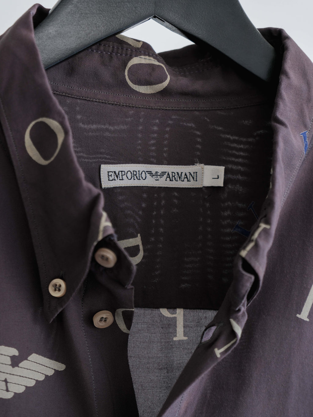 ARMANI BROWN EMPORIO RAYON LS SHIRT