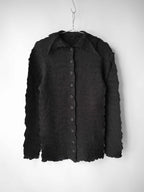 AW1998 ISSEY MIYAKE CRUSHED PLEATS BLACK MAILINE LS SHIRT